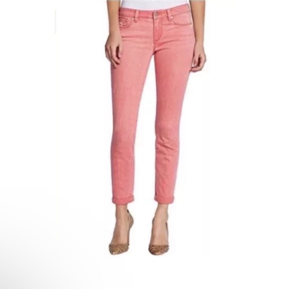 Jessica Simpson Low Rise Rolled Crop Skinny Jeans - Salmon Color, Size 4 NWOT